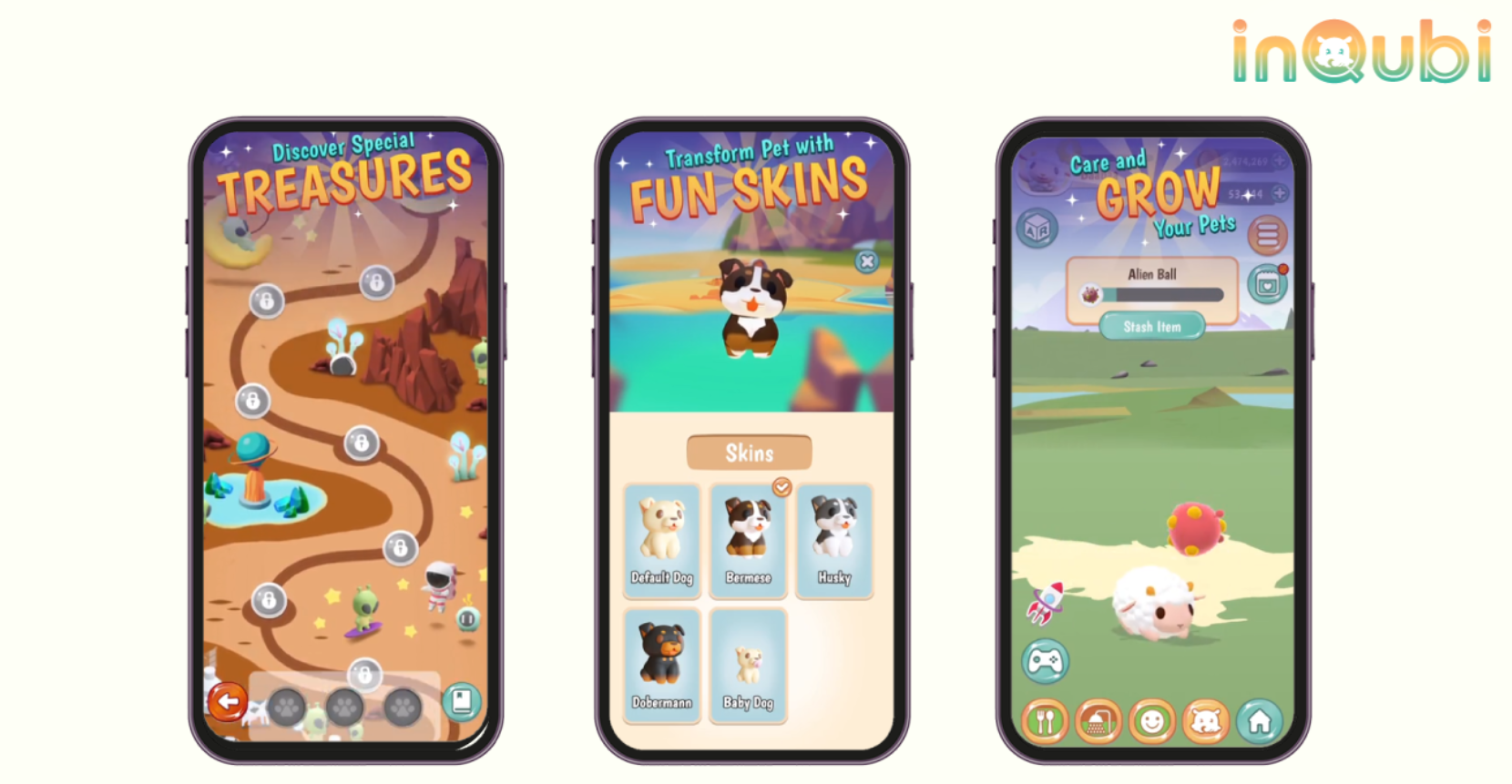 inQubi, a mobile pet game developed by Hidden Chest Studio